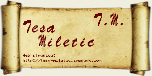 Teša Miletić vizit kartica